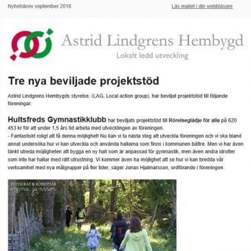 Nyhetsbrev september 2018