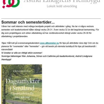 Nyhetsbrev juli 2019