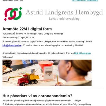 Nyhetsbrev april