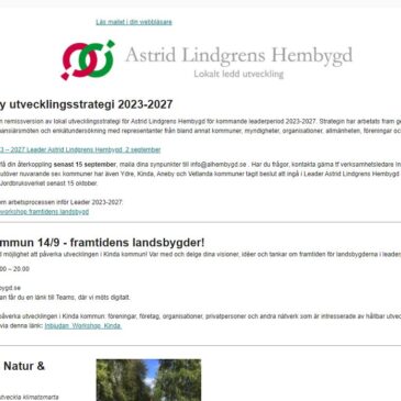Nyhetsbrev september