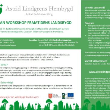 Workshop Kinda kommun 14/9 – framtidens landsbygd!